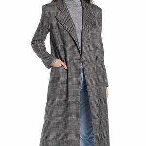 Something Navy plaid long topper